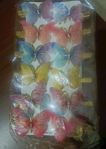 Renkli Kelebek Figürlü Çocuk Toka Seti - Görsel 3