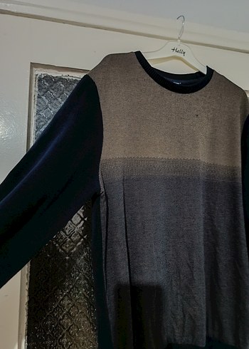 Kahverengi Bağlama Desenli Erkek Triko Kazak - Görsel 3