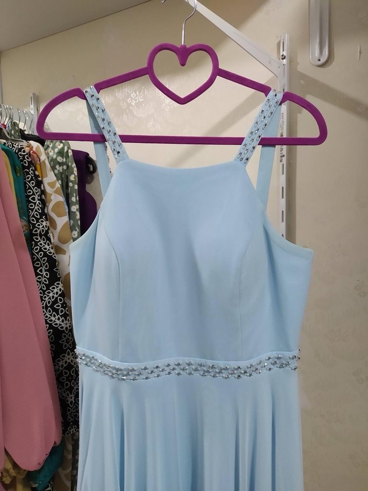 Mavi Uzun Abiye Elbise - Görsel 4