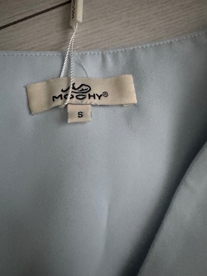 Düğmeli Mavi Midi Kadın Yelek pantolon takım - Görsel 2