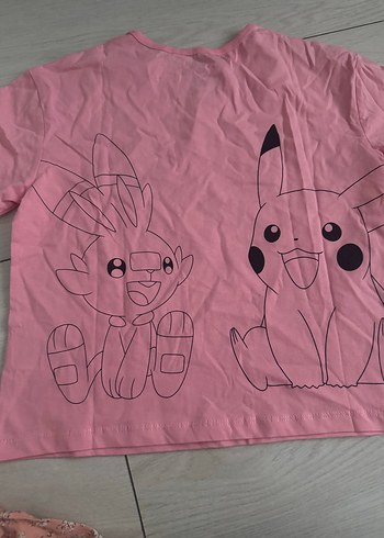 Kız Çocuk Pembe Baskılı Pamuklu Tişört - Görsel 3