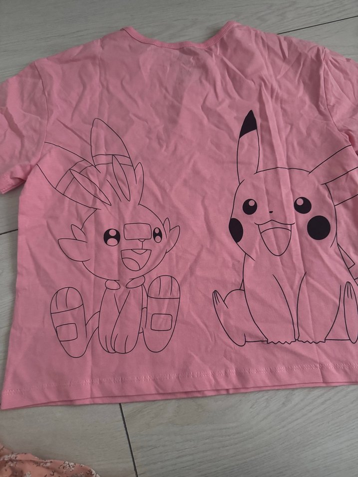 Kız Çocuk Pembe Baskılı Pamuklu Tişört - Görsel 3