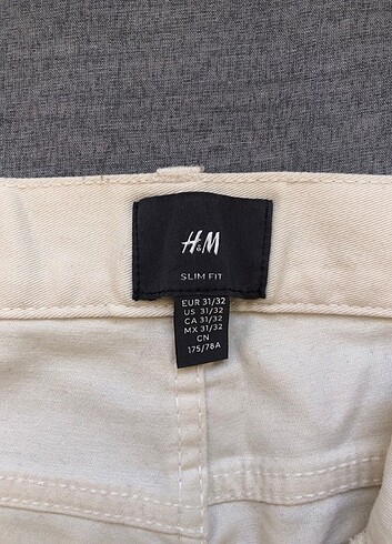 31 Beden ten rengi Renk Slim fit H&M Erkek pantolon
