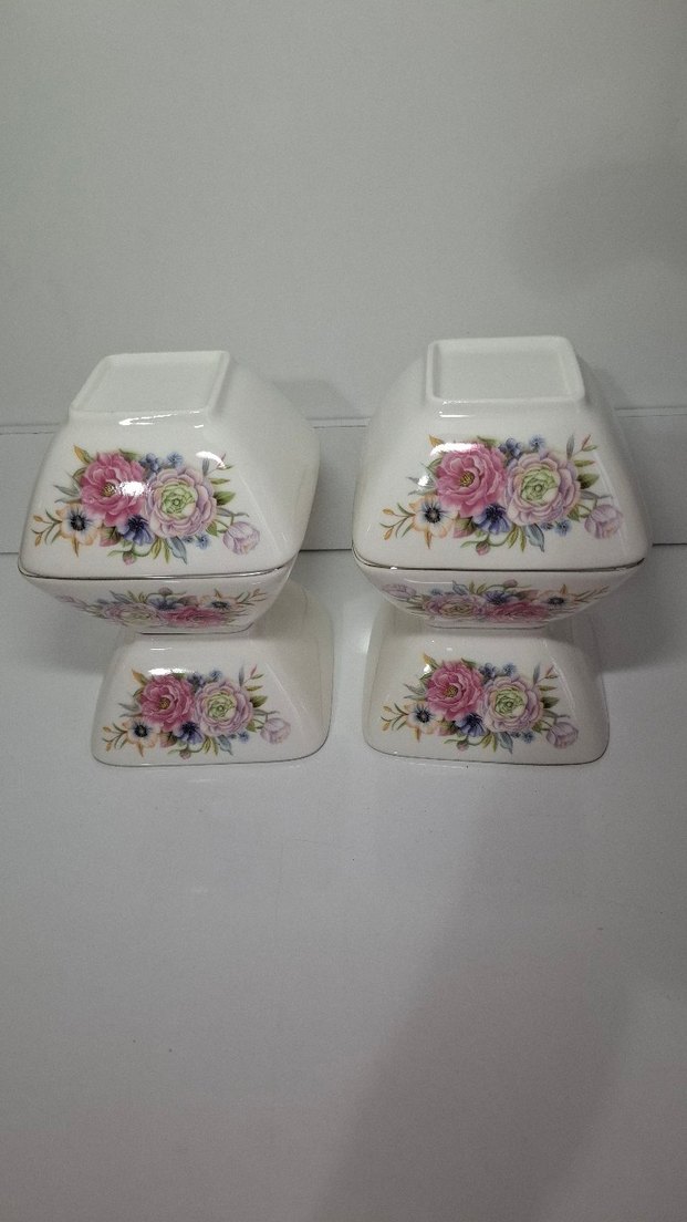 Çiçek Desenli Beyaz Kare Tabak Seti - Görsel 2