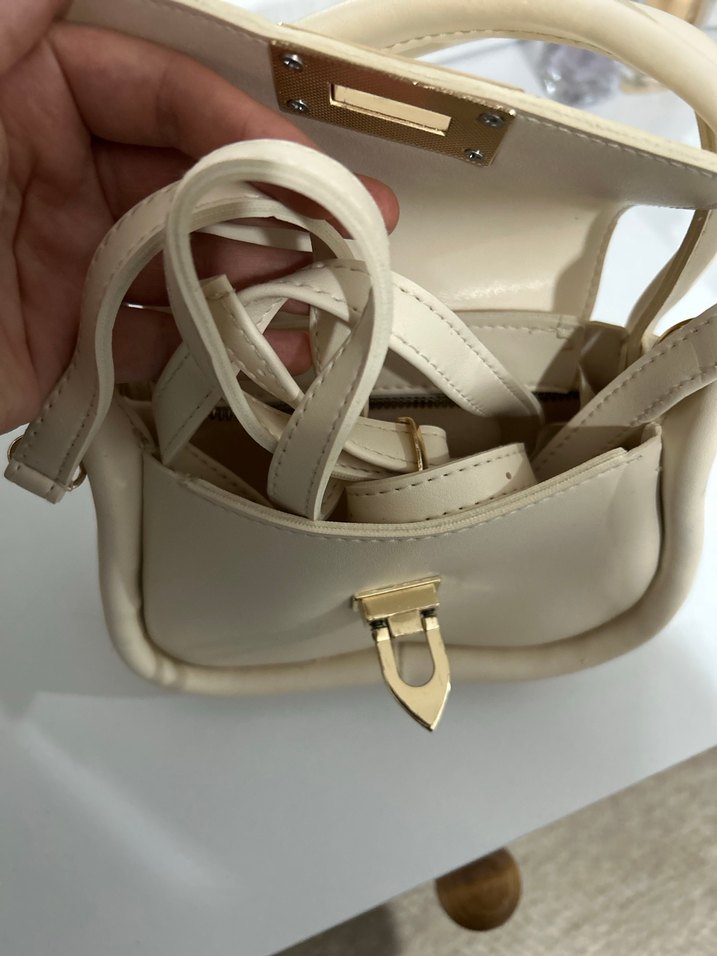 Bej Deri Tokalı Kadın Çanta - Görsel 2