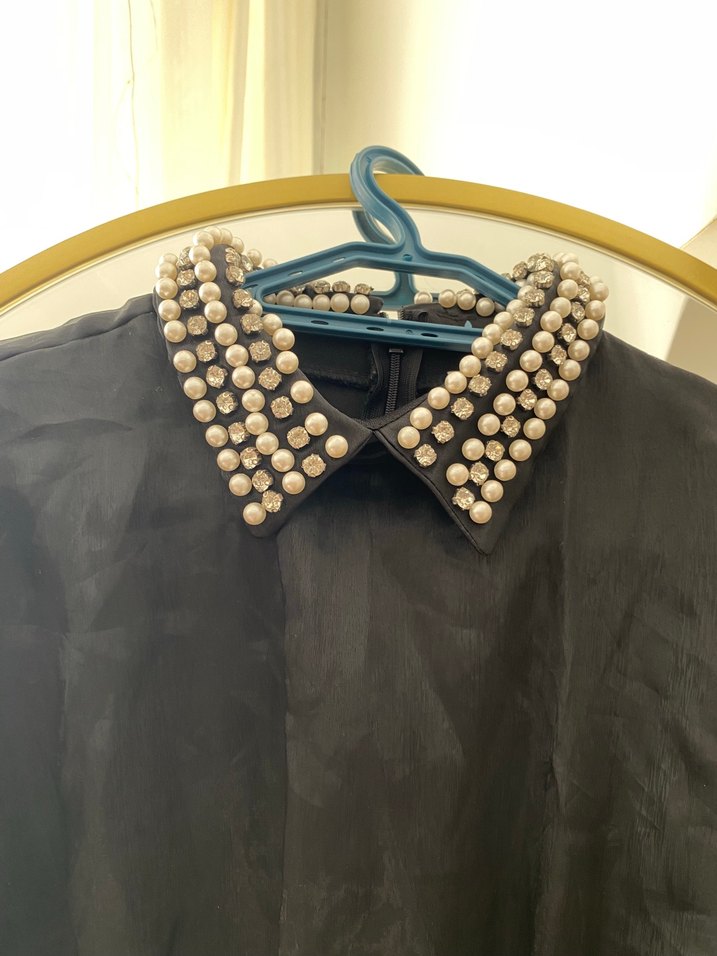 Yakası taş detay abiye - Görsel 4