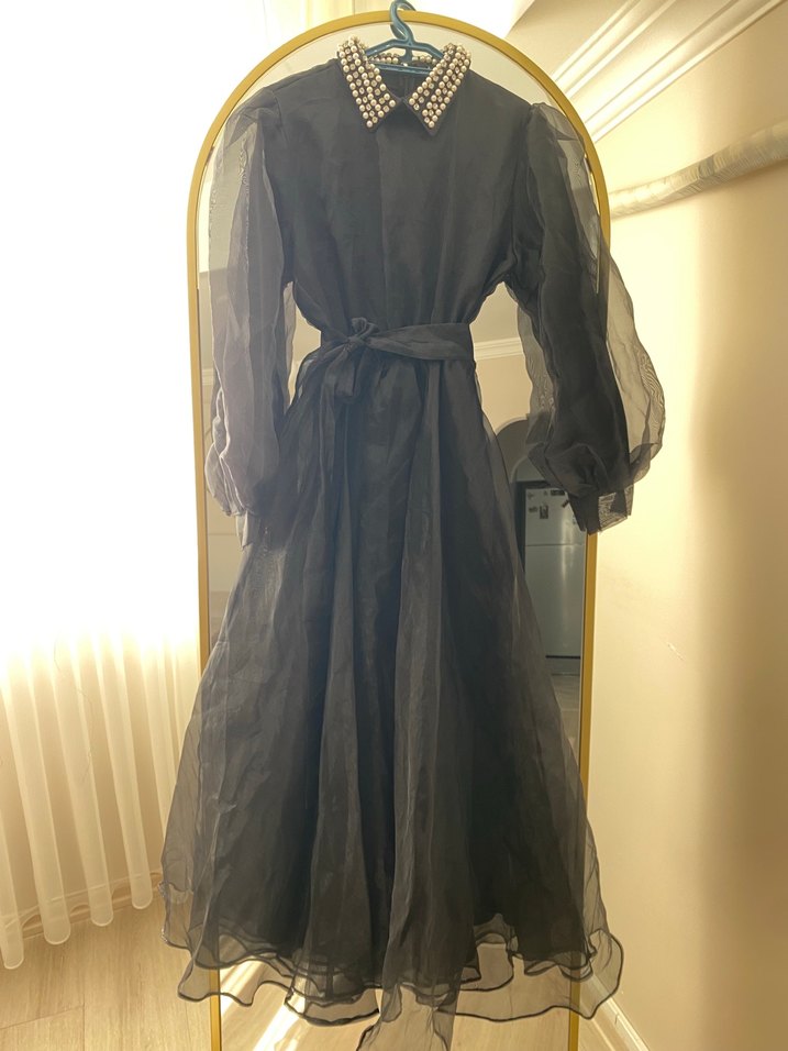 Yakası taş detay abiye - Görsel 2