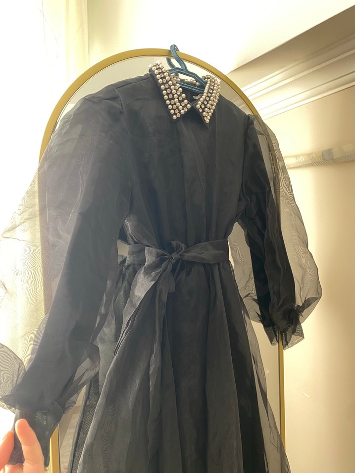 Yakası taş detay abiye - Görsel 3