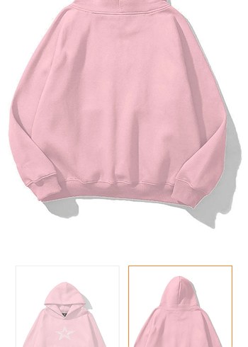 Taşlı Yıldız Detaylı Pembe Kadın Sweatshirt - Görsel 3