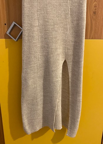 Bej Triko midi  Kadın Elbise - Görsel 3