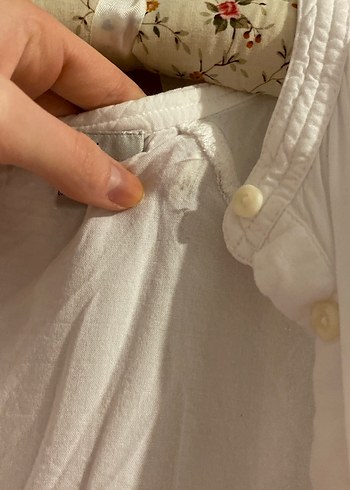 Düğmeli Beyaz Bohem  Bluz - Görsel 3