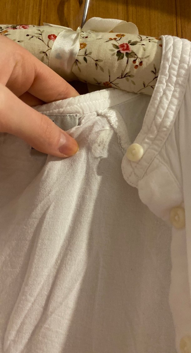 Düğmeli Beyaz Bohem  Bluz - Görsel 3