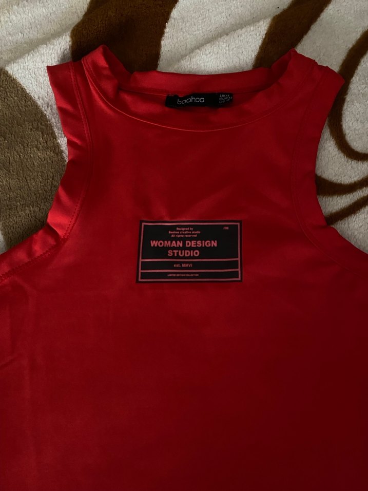 Hiç giyilmedi Kırmızı Spor Tarzı Kadın Crop Top - Görsel 2