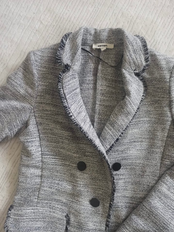 Gri Düğmeli MidiCeketi - Görsel 2