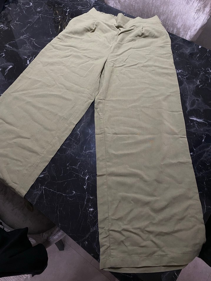 Bej Bol Kesim Pliseli keten - Görsel 2