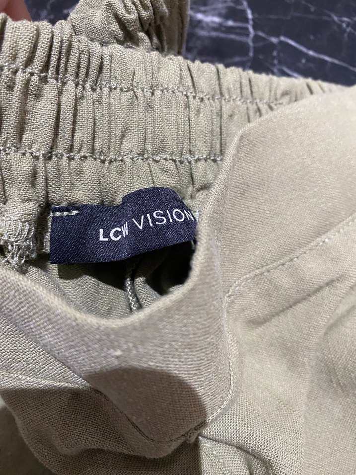 Bej Bol Kesim Pliseli keten - Görsel 3