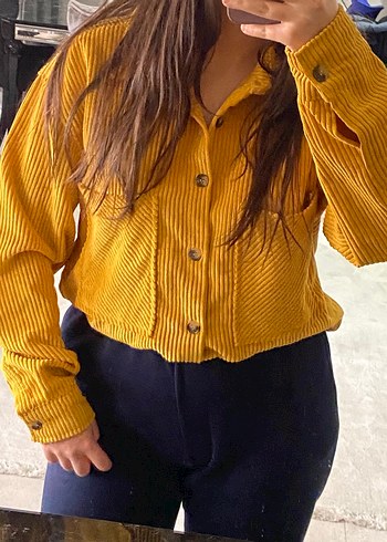 Sarı Düğmeli Kadın Gömlek - Görsel 2