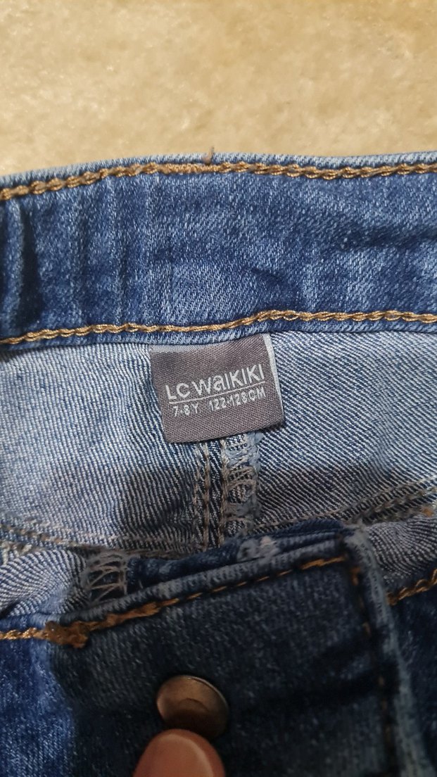 Kız Çocuk Mavi Kot Pantolon - Görsel 2