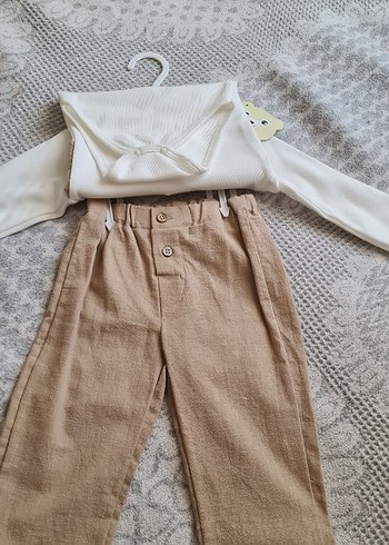 Zara Bej Pamuklu Erkek Bebek 3'lü Bohem Takım
