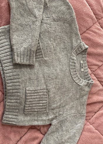 Gri Örgü Kadın Kazak - Görsel 3