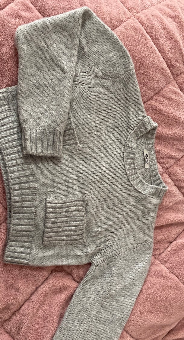 Gri Örgü Kadın Kazak - Görsel 3