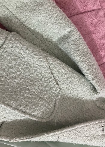 Düğmeli Yeşil Mini Kadın Kaban - Görsel 3