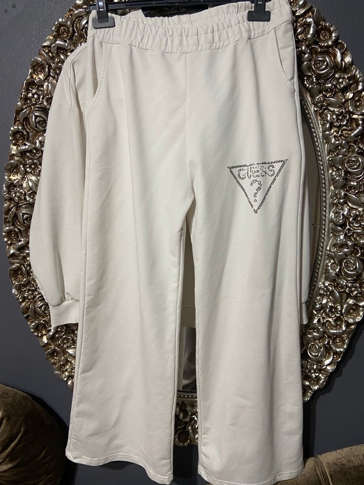 Beyaz Guess Payetli Uzun Kollu Sweatshirt - Görsel 3