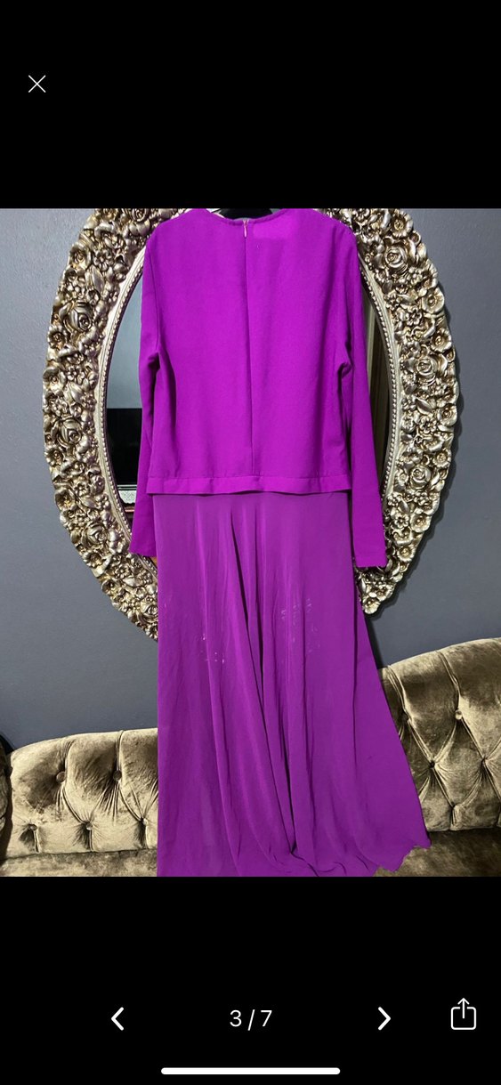 Mor Uzun Salaş Elbise - Görsel 2