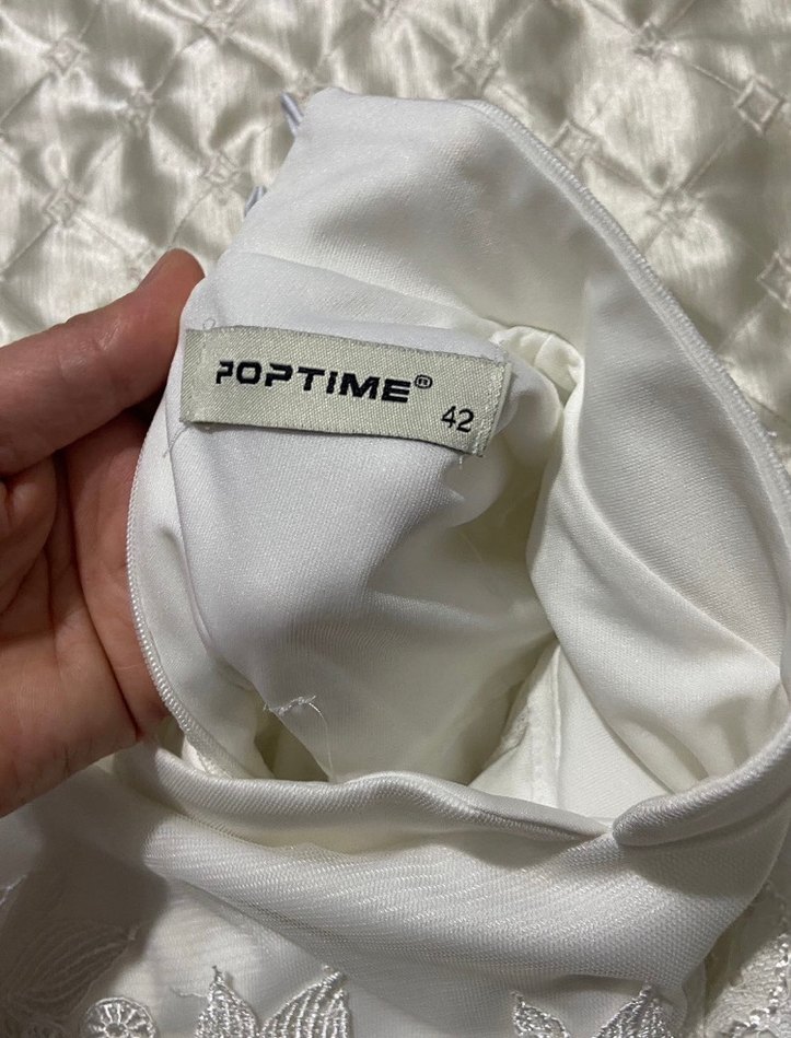 Uzun Kollu Beyaz A Kesim Vintage Gelinlik - Görsel 5