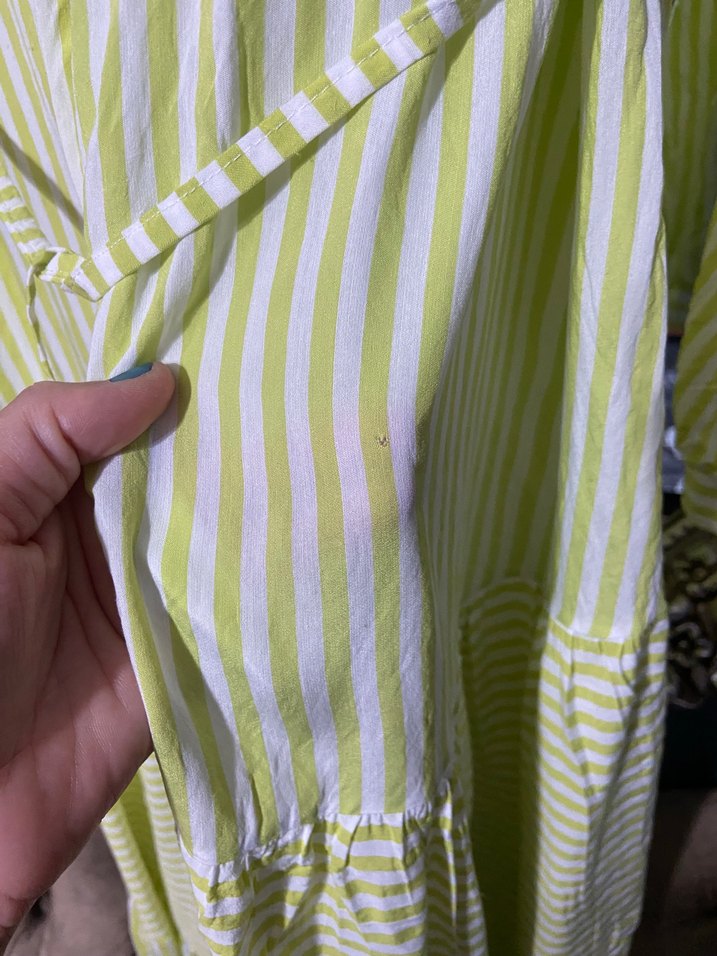 Açık yeşil Uzun Pamuklu Elbise - Görsel 2