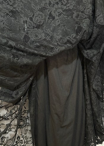 s Beden siyah Renk Düğmeli Siyah Uzun Kollu Gotik Elbise