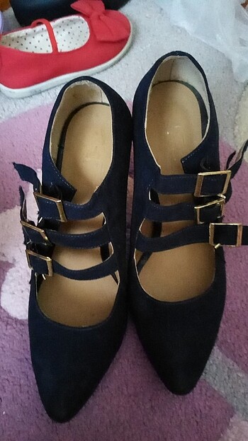 Diğer Lacivert suet stiletto ayakkabı 36