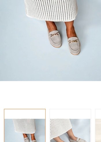 Zara Gri Süet Tokalı Kadın Loafer