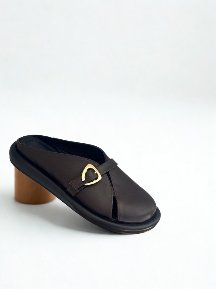 BAYAN Kahverengi Tokalı Sandalet - Görsel 2