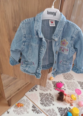 Diğer Renkli Nakışlı Kız Çocuk Kot Ceket