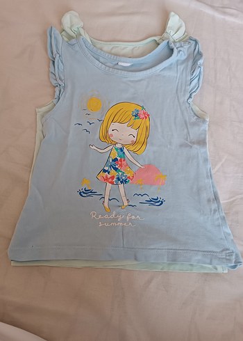 LC Waikiki Kız Çocuk Beyaz Fırfırlı Askısız Tişört