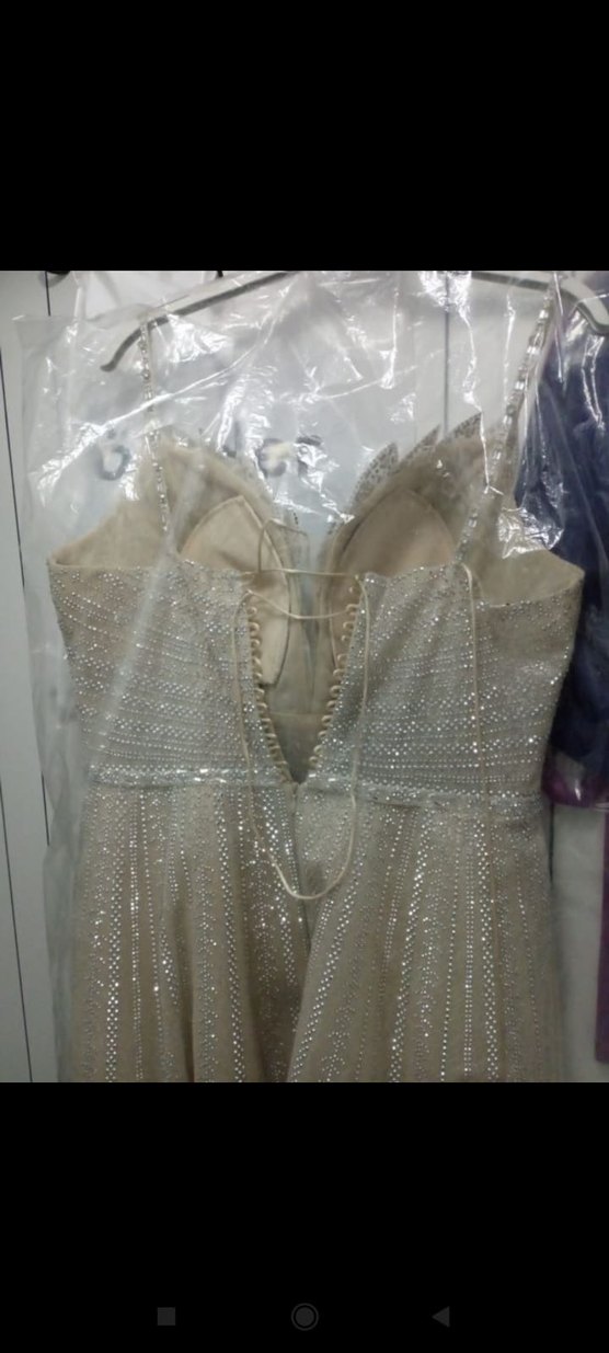 Beyaz Parıltılı Straplez Uzun Gelinlik - Görsel 5