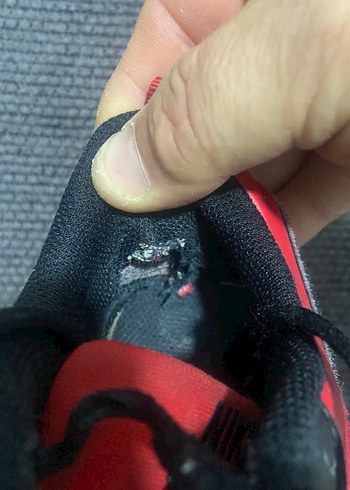 Kırmızı Siyah Bağcıklı Kadın Spor Ayakkabı - Görsel 5