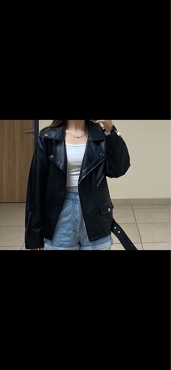 Oversize Deri ceket