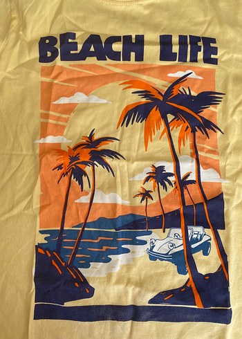 Sarı Pamuklu Erkek Baskılı Tişört - Görsel 3