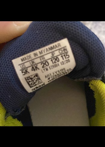 Adidas Çocuk Sarı Gri Cırt Cırtlı Spor Ayakkabı