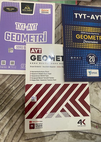 TYT-AYT Geometri Soru Bankası ve Deneme 4K ve Toprak yayınları