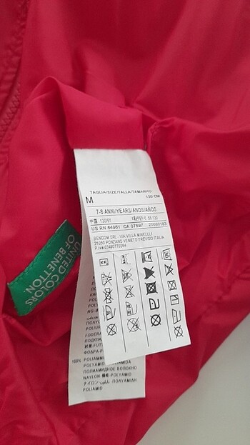 7 Yaş Beden çeşitli Renk Benetton ruzgarlik&yagmurluk