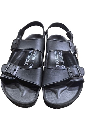 Erkek Siyah Tokalı pantofole Sandalet - Görsel 2