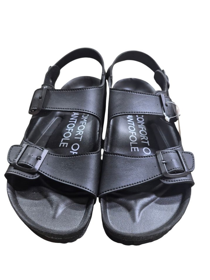 Erkek Siyah Tokalı pantofole Sandalet - Görsel 2