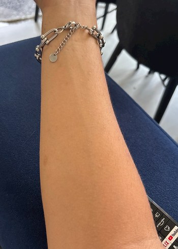 Welch Steel Zincir Detaylı Gümüş Unisex Bileklik