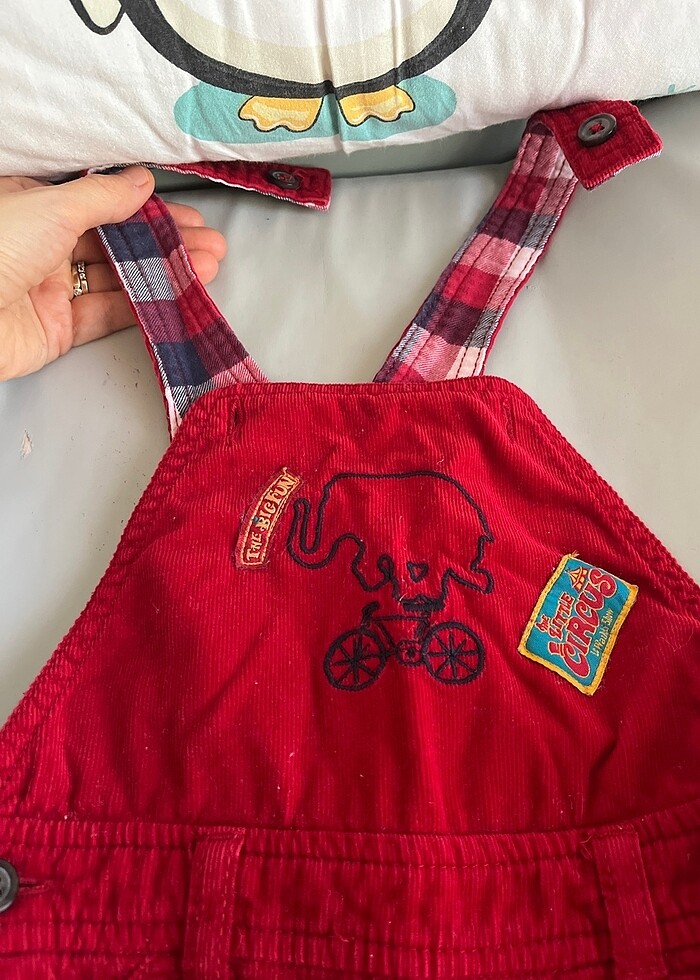 lcw salopet tulum kırmızı unisex 9-12 ay - Görsel 2