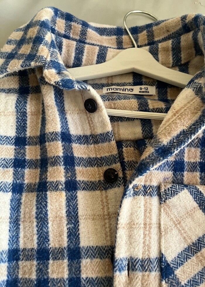 9-12 ay kalın erkek çocuk polar oduncu gömlek - Görsel 2