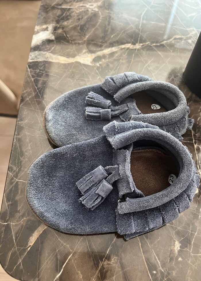 erkek bebek süvet patik ev altı kaymaz gerçek deri 23 numara - Görsel 2