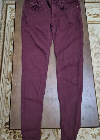 Bordo Kadın Kumaş Pantolon Midi Boy